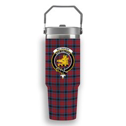 ScotsTee Shop Scottish McTavish Crest Tartan Flip Straw Tumbler 20oz 30oz