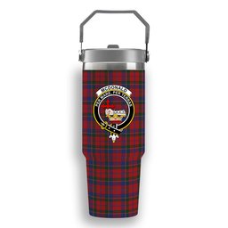 ScotsTee Shop Scottish McDonald of Glenaladale Crest Tartan Flip Straw Tumbler 20oz 30oz