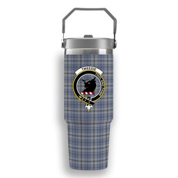 ScotsTee Shop Scottish Tweedie Crest Tartan Flip Straw Tumbler 20oz 30oz