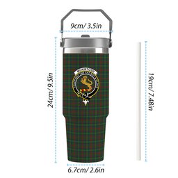 ScotsTee Shop Scottish McKintosh Hunting Crest Tartan Flip Straw Tumbler 20oz 30oz