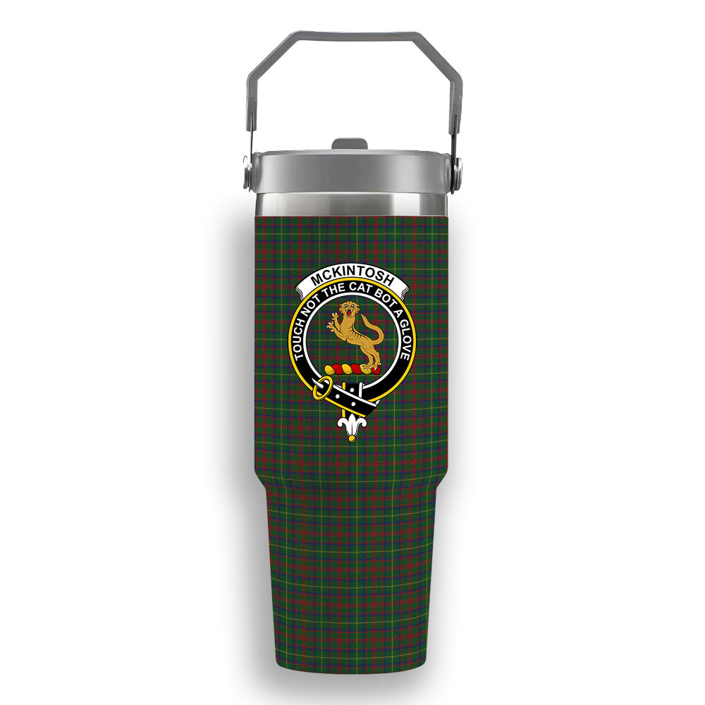 ScotsTee Shop Scottish McKintosh Hunting Crest Tartan Flip Straw Tumbler 20oz 30oz