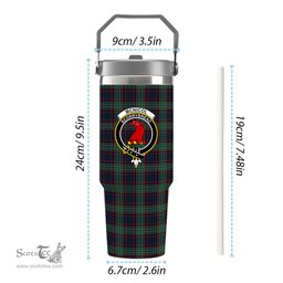 ScotsTee Shop Scottish McNicol Hunting Modern Crest Tartan Flip Straw Tumbler 20oz 30oz