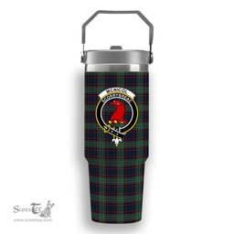 ScotsTee Shop Scottish McNicol Hunting Modern Crest Tartan Flip Straw Tumbler 20oz 30oz