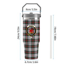 ScotsTee Shop Scottish McDuff Dress Modern Crest Tartan Flip Straw Tumbler 20oz 30oz