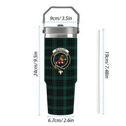 ScotsTee Shop Scottish McAulay Hunting Modern Crest Tartan Flip Straw Tumbler 20oz 30oz