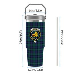ScotsTee Shop Scottish Thompson Modern Crest Tartan Flip Straw Tumbler 20oz 30oz