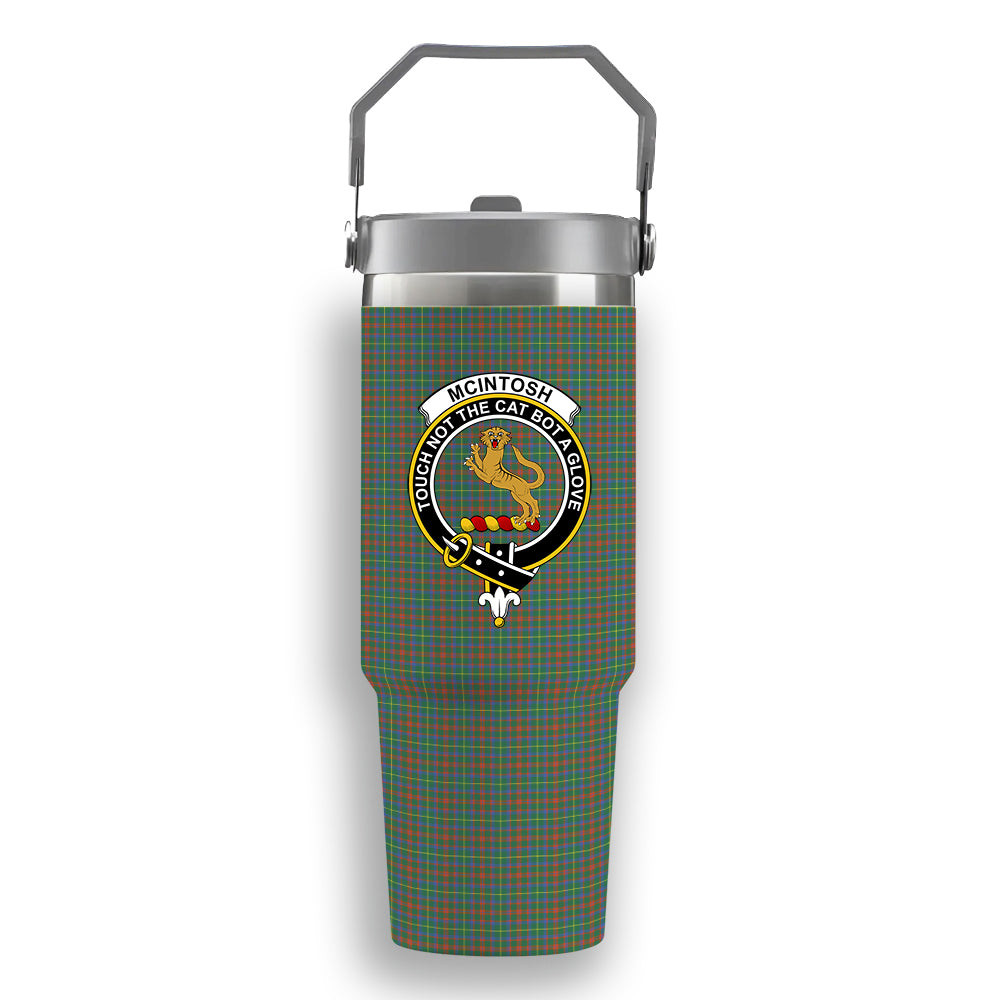 ScotsTee Shop Scottish McIntosh Hunting Ancient Crest Tartan Flip Straw Tumbler 20oz 30oz
