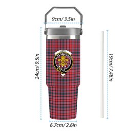 ScotsTee Shop Scottish Udny Crest Tartan Flip Straw Tumbler 20oz 30oz
