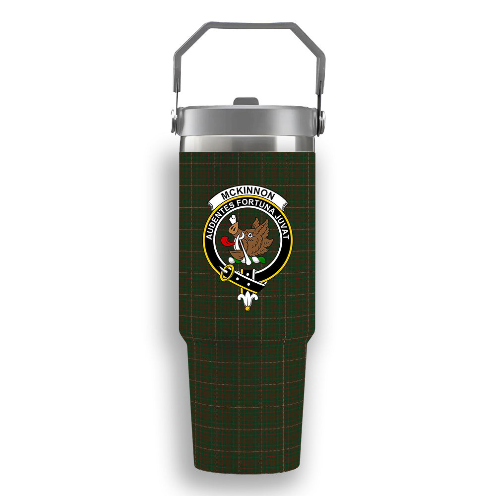 ScotsTee Shop Scottish McKinnon Hunting Crest Tartan Flip Straw Tumbler 20oz 30oz