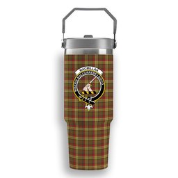 ScotsTee Shop Scottish MacMillan Old Weathered Crest Tartan Flip Straw Tumbler 20oz 30oz