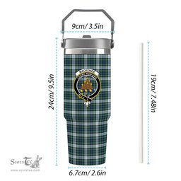 ScotsTee Shop Scottish MacKenzie Dress Ancient Crest Tartan Flip Straw Tumbler 20oz 30oz