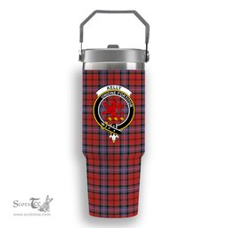 ScotsTee Shop Scottish Kelly of Sleat Red Ancient Crest Tartan Flip Straw Tumbler 20oz 30oz