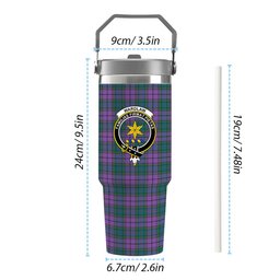 ScotsTee Shop Scottish Wardlaw Ancient Crest Tartan Flip Straw Tumbler 20oz 30oz