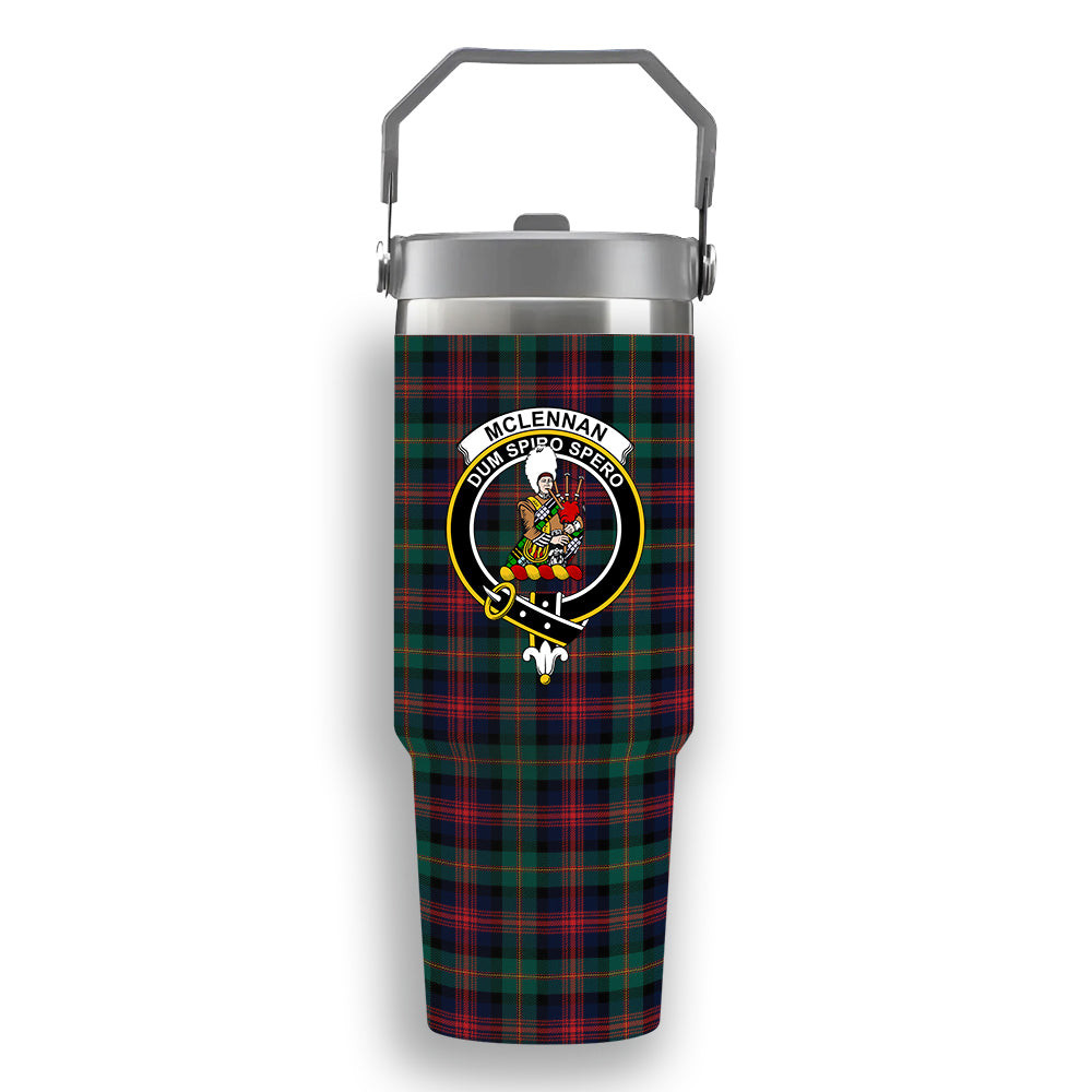 ScotsTee Shop Scottish McLennan Modern Crest Tartan Flip Straw Tumbler 20oz 30oz