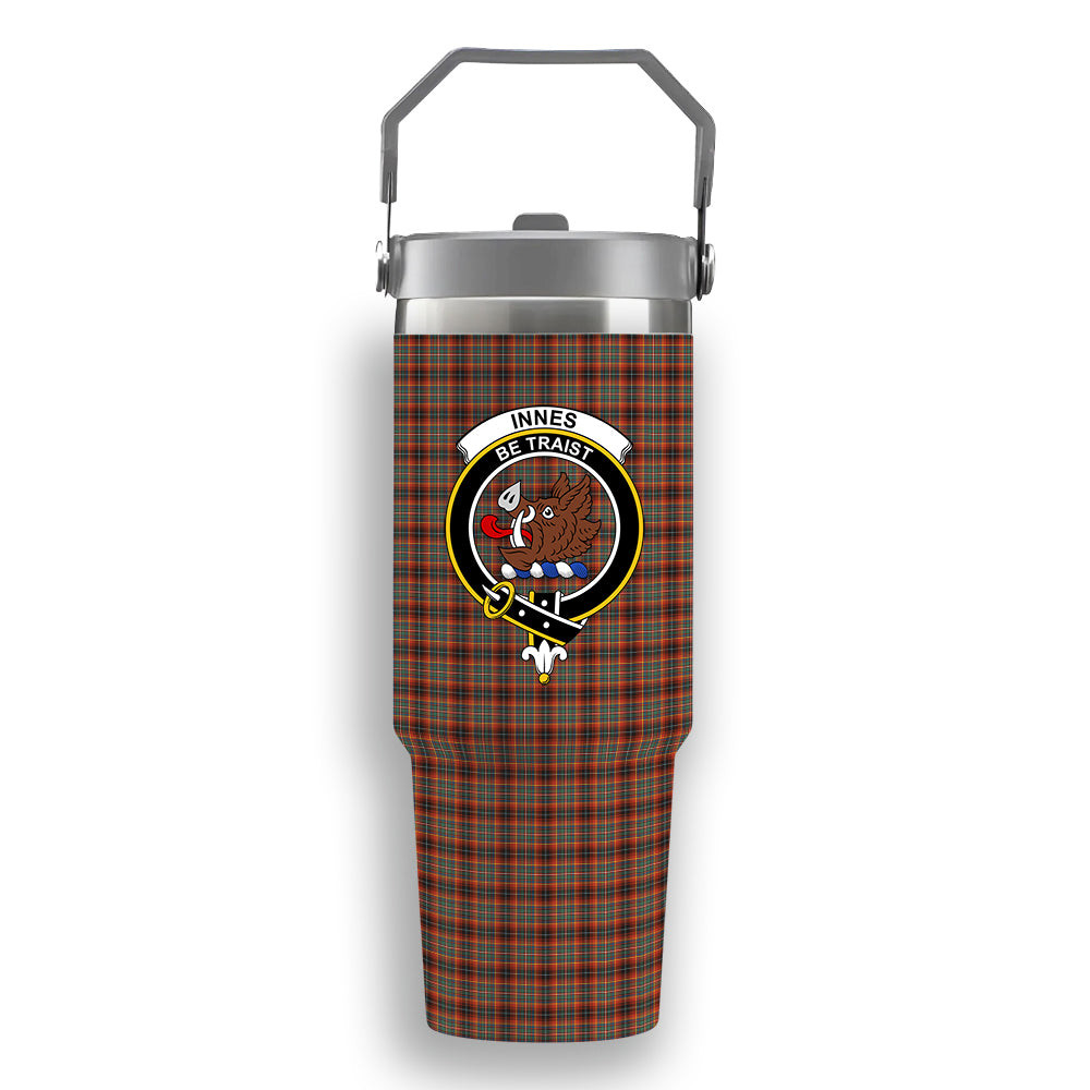 ScotsTee Shop Scottish Innes Ancient Crest Tartan Flip Straw Tumbler 20oz 30oz