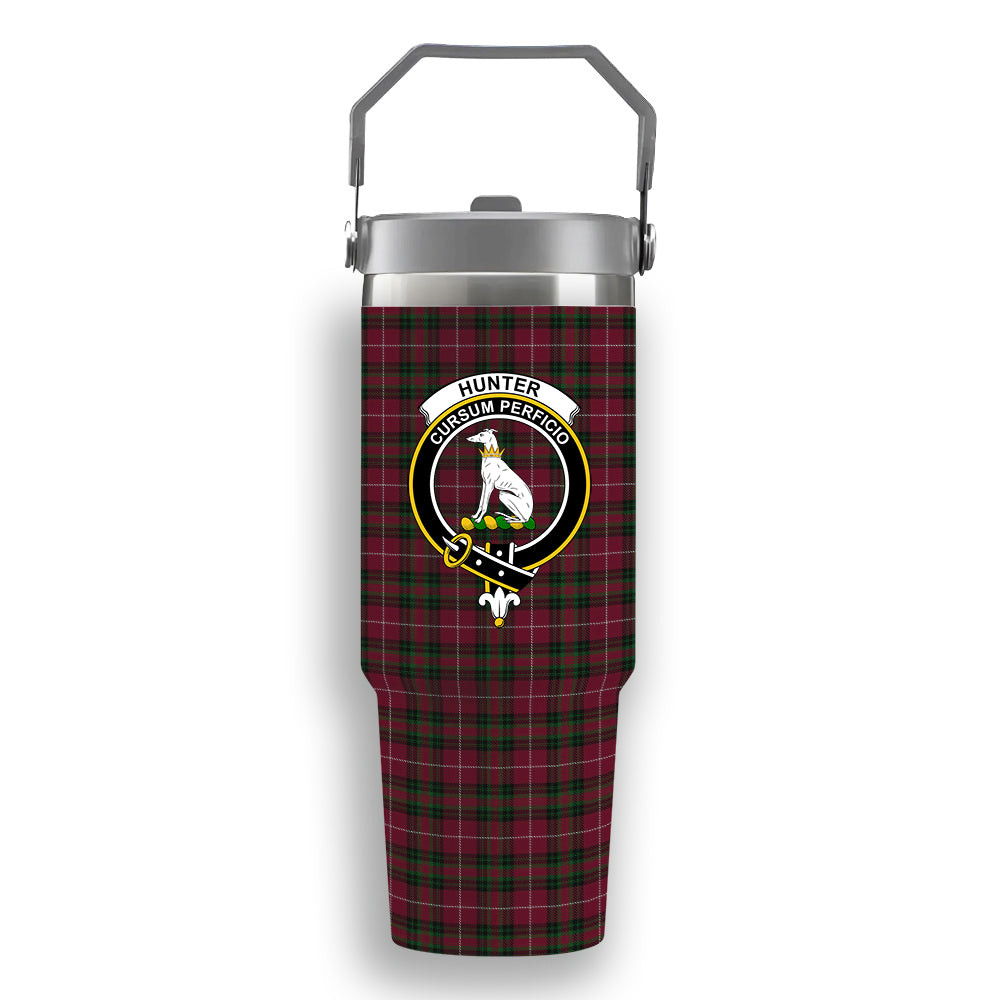 ScotsTee Shop Scottish Hunter of Bute Crest Tartan Flip Straw Tumbler 20oz 30oz