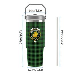 ScotsTee Shop Scottish McIvor Hunting Ancient Crest Tartan Flip Straw Tumbler 20oz 30oz