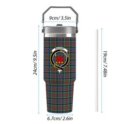 ScotsTee Shop Scottish MacDuff Hunting Ancient SC Crest Tartan Flip Straw Tumbler 20oz 30oz