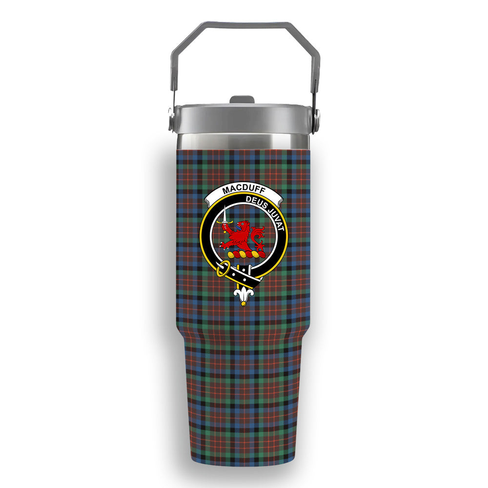 ScotsTee Shop Scottish MacDuff Hunting Ancient SC Crest Tartan Flip Straw Tumbler 20oz 30oz