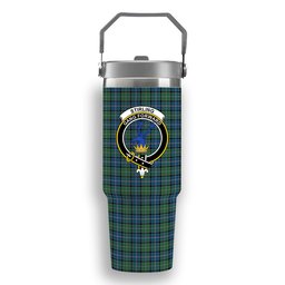 ScotsTee Shop Scottish Stirling Modern Crest Tartan Flip Straw Tumbler 20oz 30oz