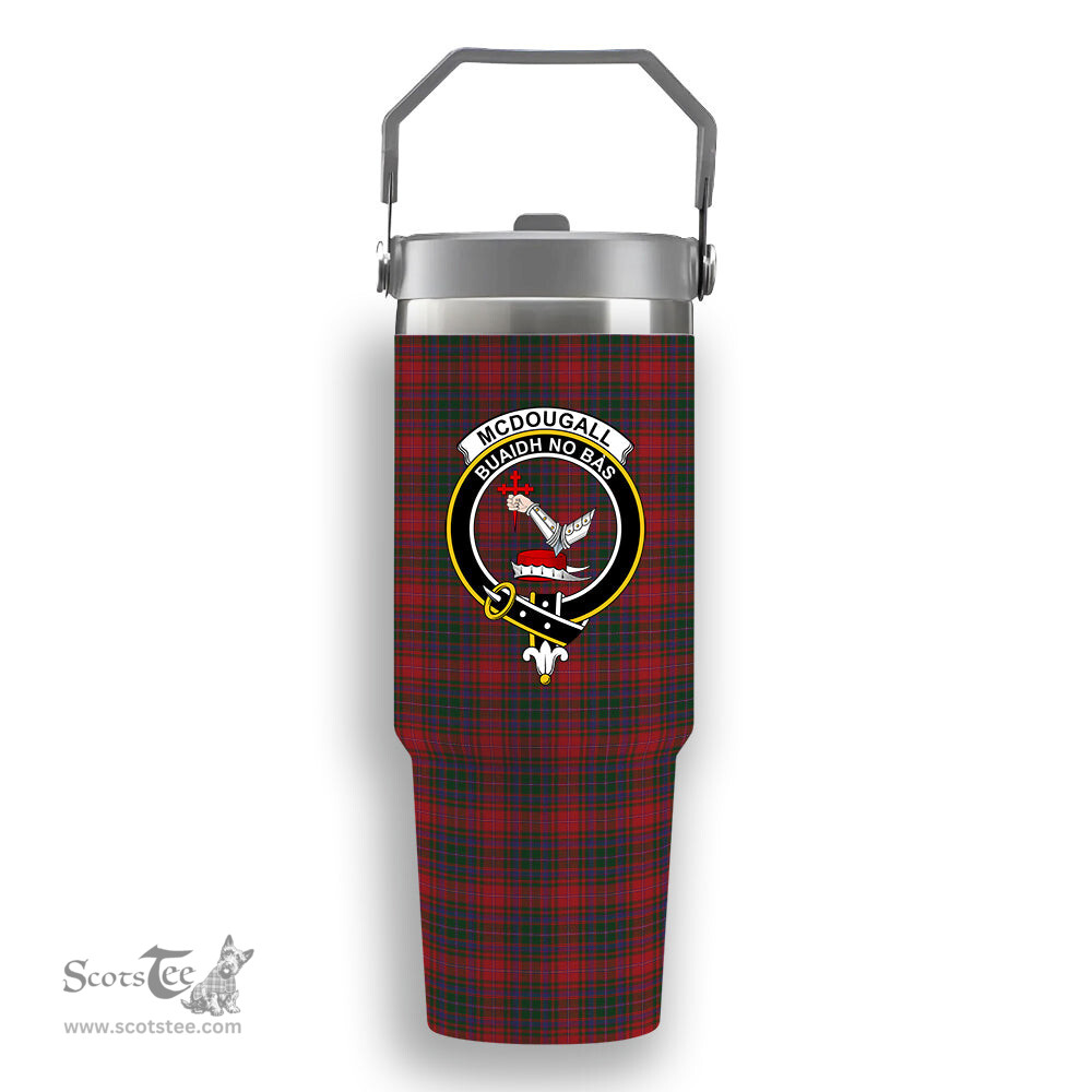 ScotsTee Shop Scottish McDougall Crest Tartan Flip Straw Tumbler 20oz 30oz