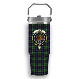 ScotsTee Shop Scottish Leslie Hunting SC Crest Tartan Flip Straw Tumbler 20oz 30oz