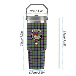 ScotsTee Shop Scottish MacDonald Ancient Crest Tartan Flip Straw Tumbler 20oz 30oz