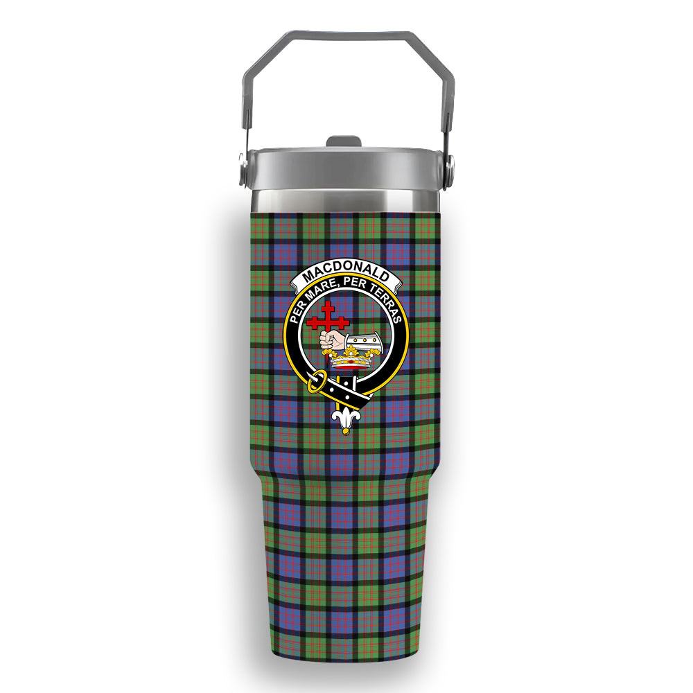 ScotsTee Shop Scottish MacDonald Ancient Crest Tartan Flip Straw Tumbler 20oz 30oz
