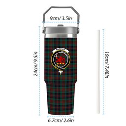 ScotsTee Shop Scottish MacDuff Hunting Modern Crest Tartan Flip Straw Tumbler 20oz 30oz