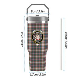 ScotsTee Shop Scottish MacFarlane Dress Ancient Crest Tartan Flip Straw Tumbler 20oz 30oz
