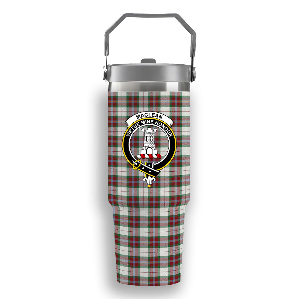 ScotsTee Shop Scottish MacLean Dress Ancient Crest Tartan Flip Straw Tumbler 20oz 30oz