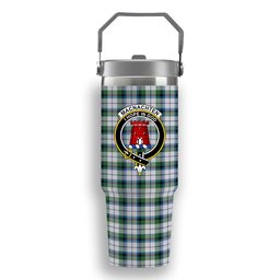 ScotsTee Shop Scottish MacNachten Dress Ancient Crest Tartan Flip Straw Tumbler 20oz 30oz