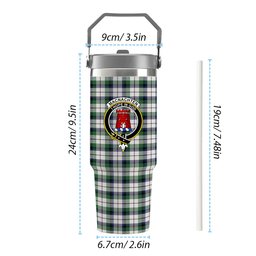ScotsTee Shop Scottish MacNachten Dress Modern Crest Tartan Flip Straw Tumbler 20oz 30oz