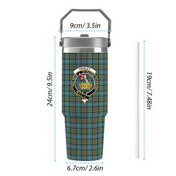 ScotsTee Shop Scottish Paisley District Crest Tartan Flip Straw Tumbler 20oz 30oz
