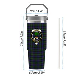 ScotsTee Shop Scottish Mowat Clans Originaux Crest Tartan Flip Straw Tumbler 20oz 30oz