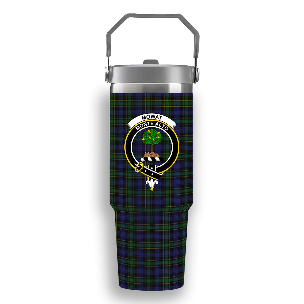 ScotsTee Shop Scottish Mowat Clans Originaux Crest Tartan Flip Straw Tumbler 20oz 30oz