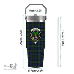 ScotsTee Shop Scottish McEwan Crest Tartan Flip Straw Tumbler 20oz 30oz