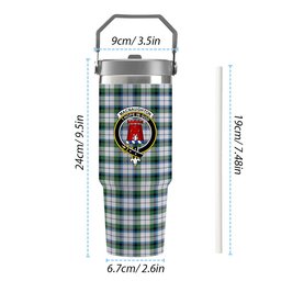 ScotsTee Shop Scottish MacNaughton Dress Ancient Crest Tartan Flip Straw Tumbler 20oz 30oz