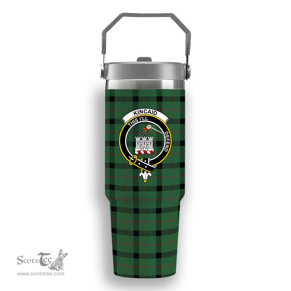 ScotsTee Shop Scottish Kincaid Modern Crest Tartan Flip Straw Tumbler 20oz 30oz