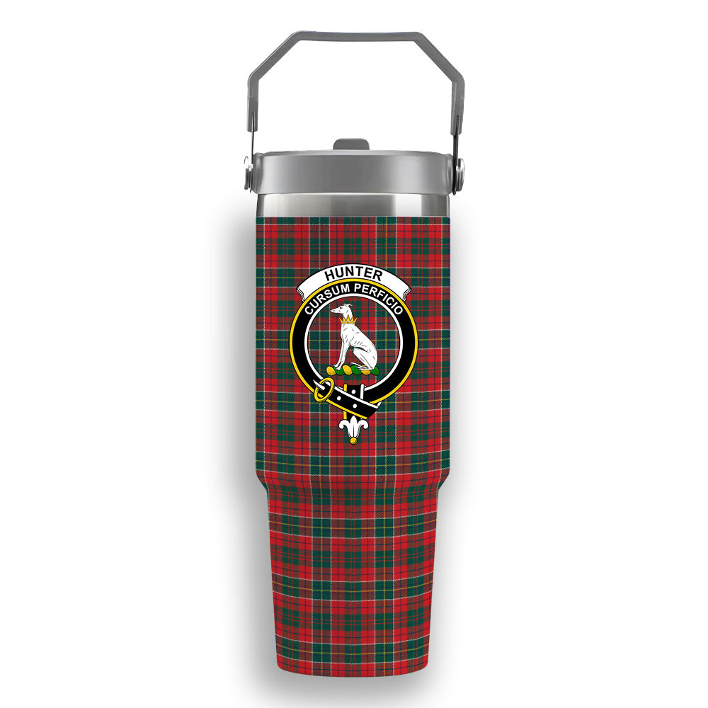 ScotsTee Shop Scottish Hunter USA Modern Crest Tartan Flip Straw Tumbler 20oz 30oz