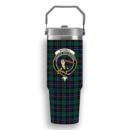 ScotsTee Shop Scottish Mitchell Modern Crest Tartan Flip Straw Tumbler 20oz 30oz