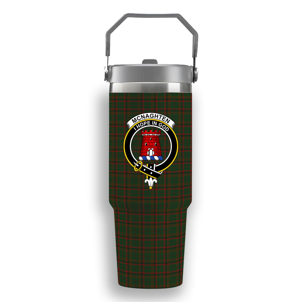 ScotsTee Shop Scottish Mcnaghten Hunting Crest Tartan Flip Straw Tumbler 20oz 30oz