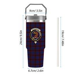 ScotsTee Shop Scottish Wedderburn Crest Tartan Flip Straw Tumbler 20oz 30oz