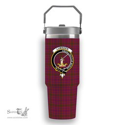 ScotsTee Shop Scottish Lumsden of Clova Crest Tartan Flip Straw Tumbler 20oz 30oz