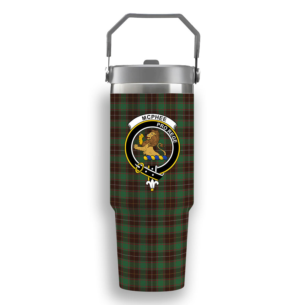 ScotsTee Shop Scottish McPhee Hunting Modern Crest Tartan Flip Straw Tumbler 20oz 30oz