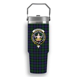 ScotsTee Shop Scottish Urquhart Logan Crest Tartan Flip Straw Tumbler 20oz 30oz