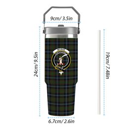 ScotsTee Shop Scottish McRae Hunting Crest Tartan Flip Straw Tumbler 20oz 30oz