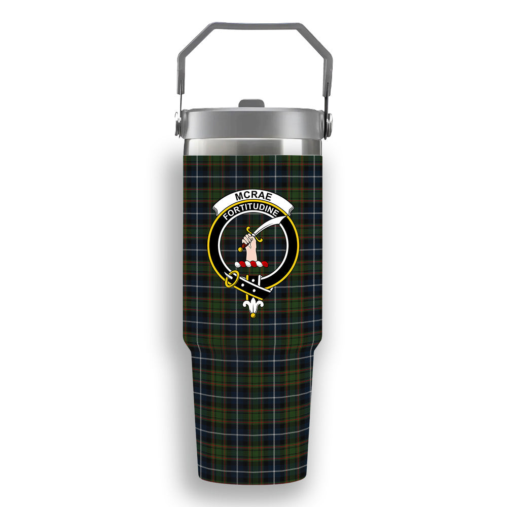 ScotsTee Shop Scottish McRae Hunting Crest Tartan Flip Straw Tumbler 20oz 30oz