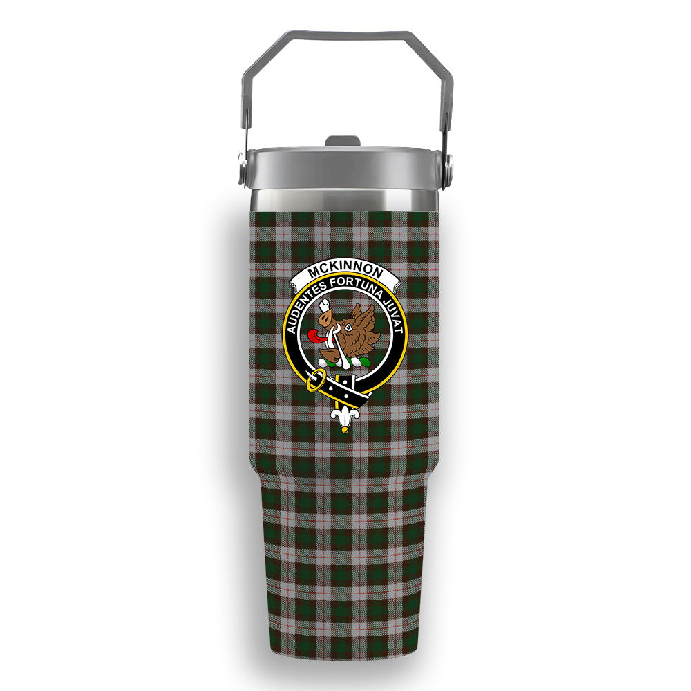 ScotsTee Shop Scottish McKinnon Dress Crest Tartan Flip Straw Tumbler 20oz 30oz