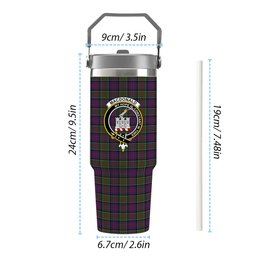 ScotsTee Shop Scottish MacDonald of Clan Ranald Modern Crest Tartan Flip Straw Tumbler 20oz 30oz